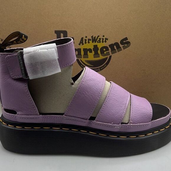 Dr Martens Leather Clarissa II Quad Chunky platform Sandal Lilac Pisa Women 7 - Picture 1 of 11